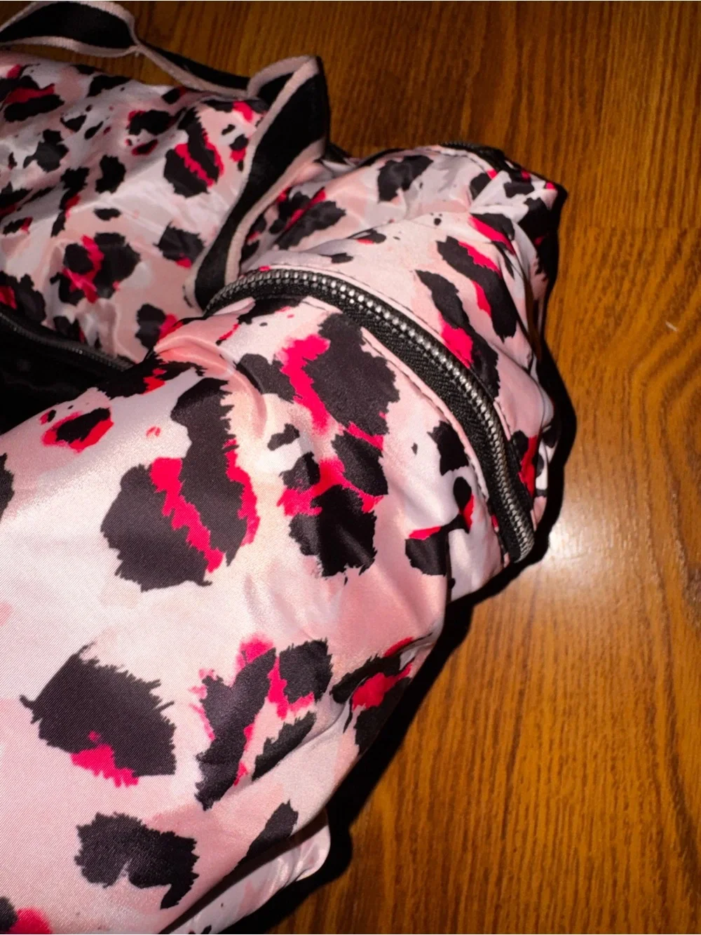 Justice Pink and Black Sequin Logo Kids Duffle Bag animal print